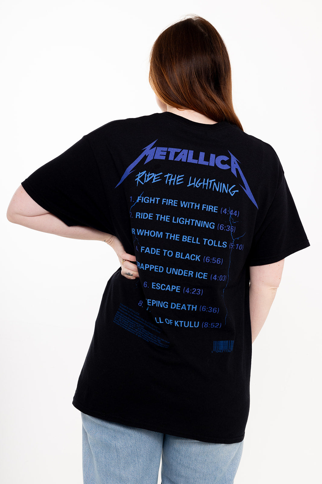 Metallica - Black - Ride The Lightning (back print) - Lace Up T-shirt