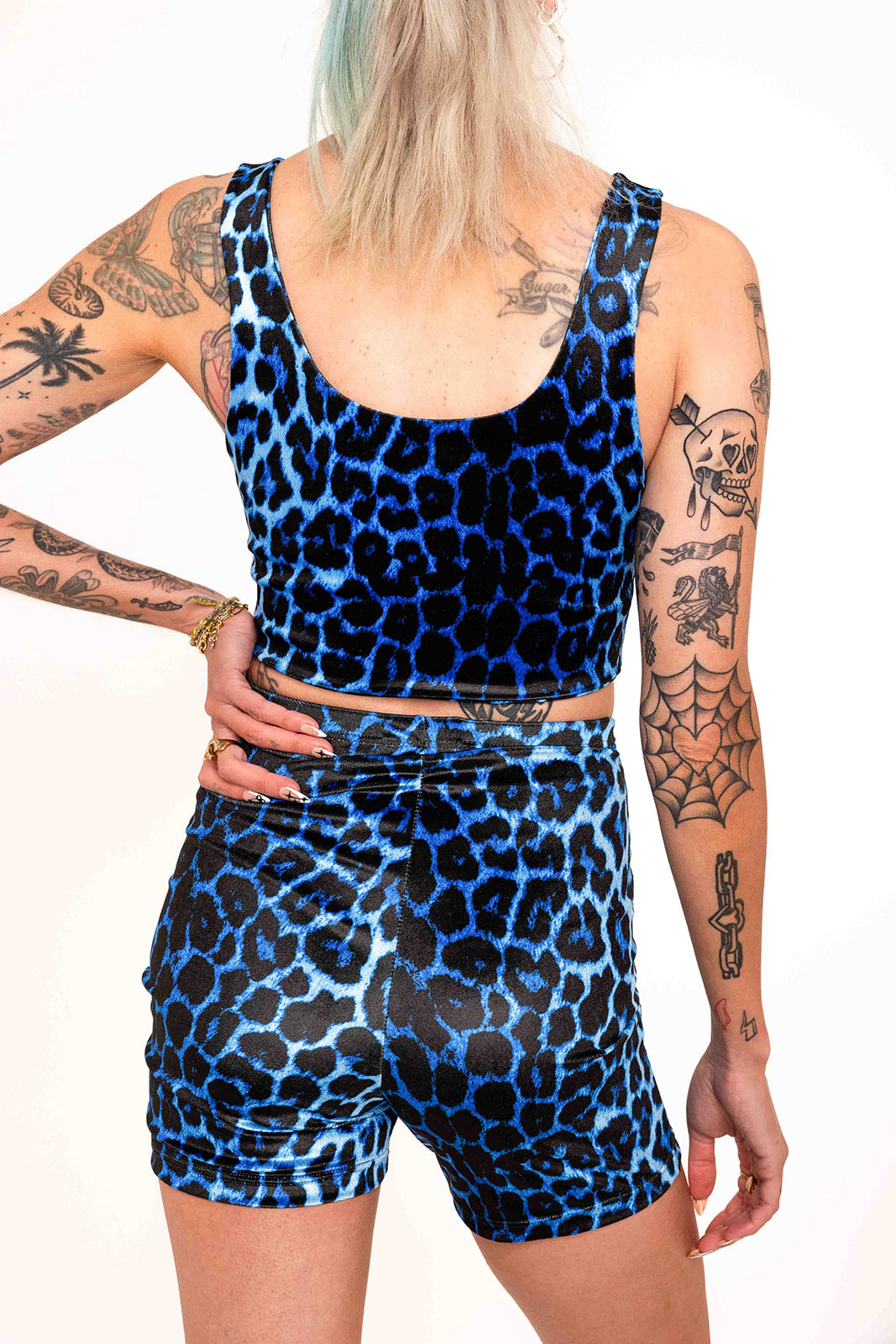 Stevie Shorts in Blue Leopard