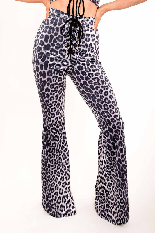 Stevie Flared Trousers - Snow Leopard