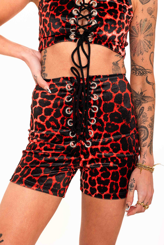 Stevie Shorts in Red Leopard