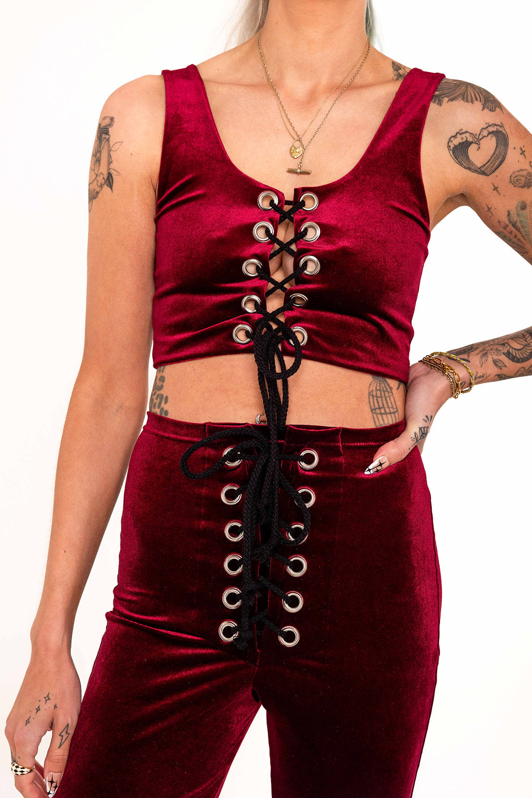 Stevie Flared Trousers - Wine