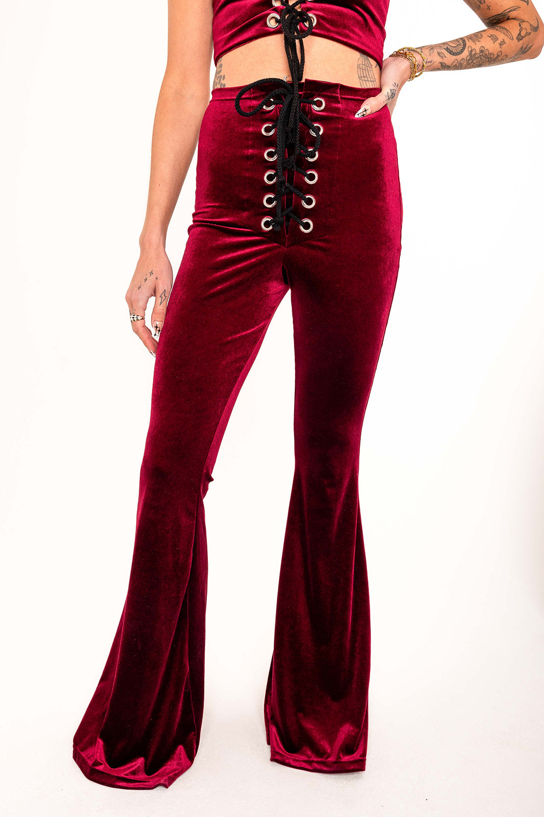 Stevie Flared Trousers - Wine