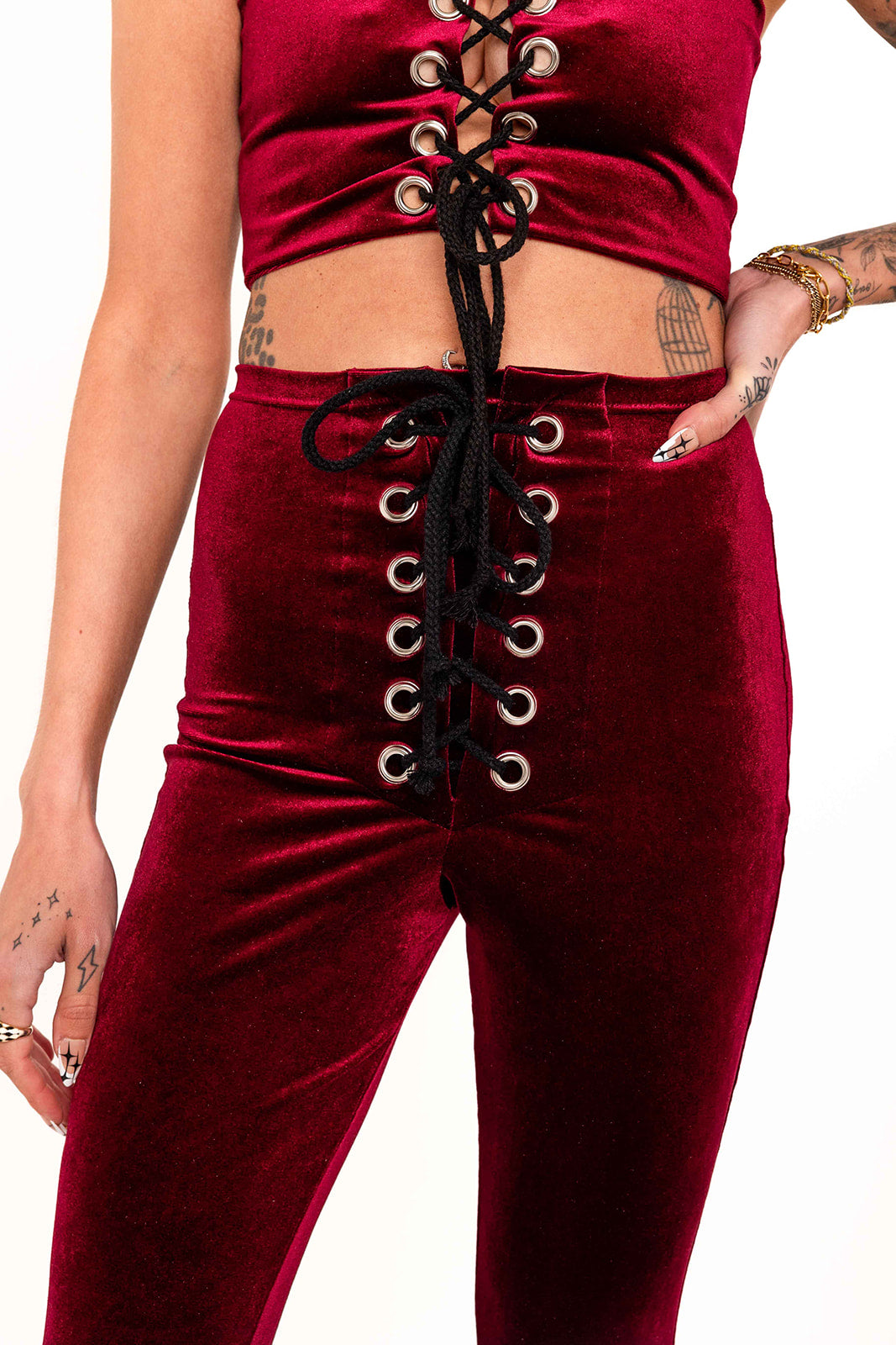 Stevie Flared Trousers - Wine