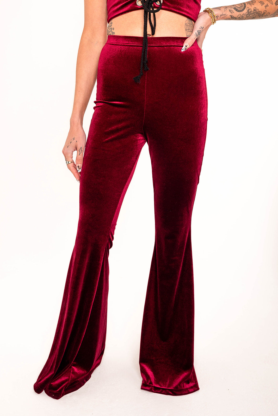 Flared Trousers - Wine