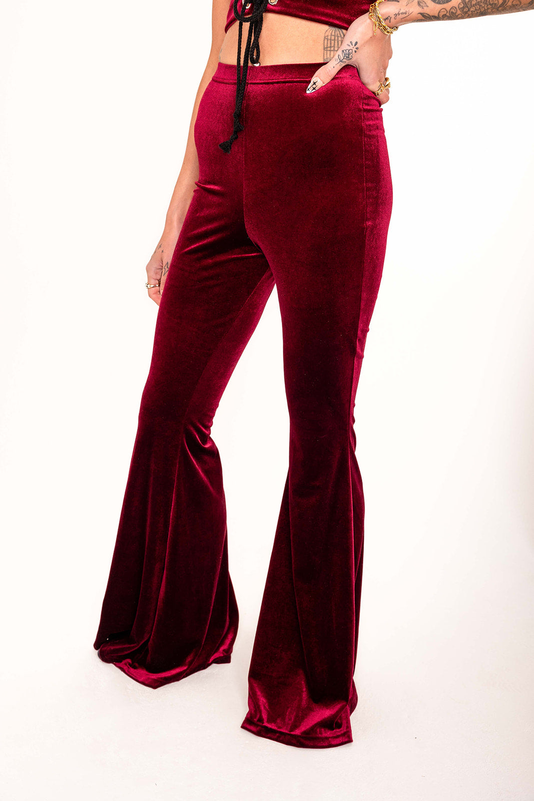 Flared Trousers - Wine