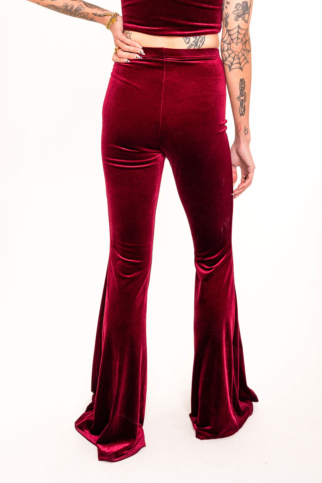 Flared Trousers - Wine
