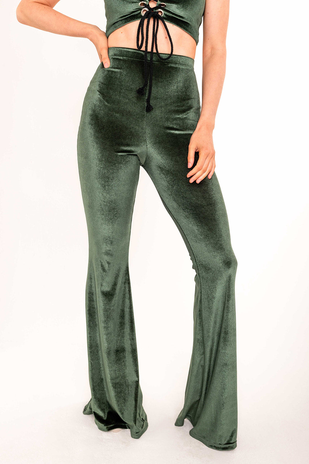 Flared Trousers - Olive