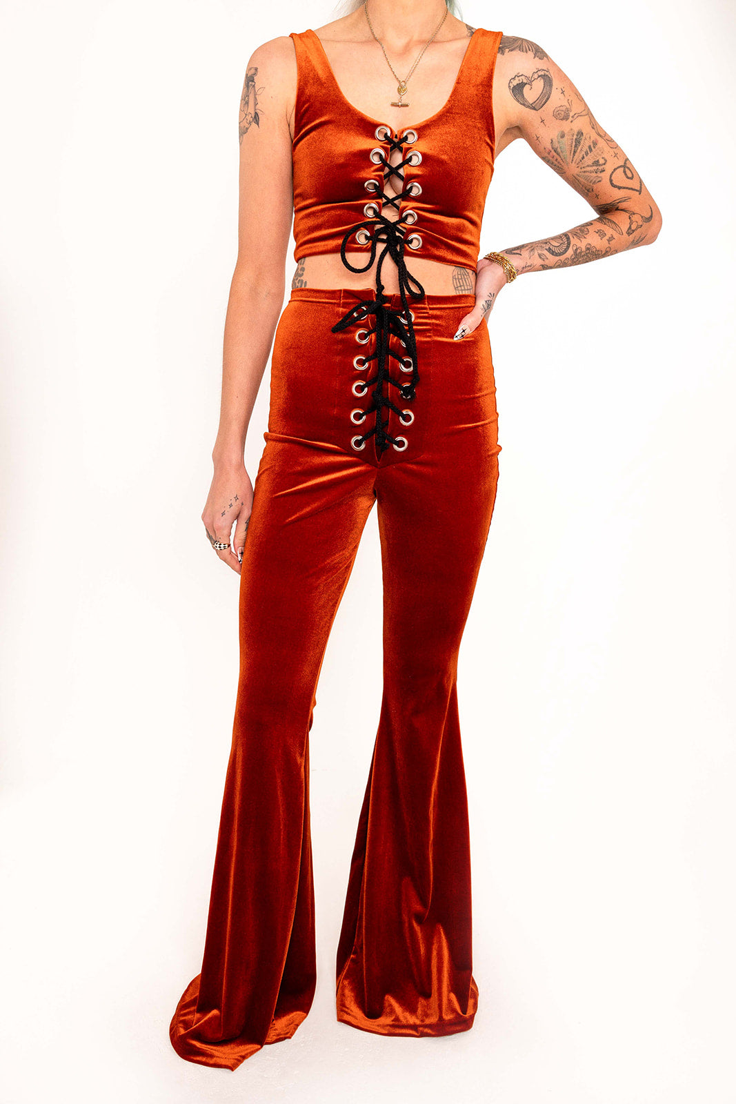 Stevie Flared Trousers - Rust