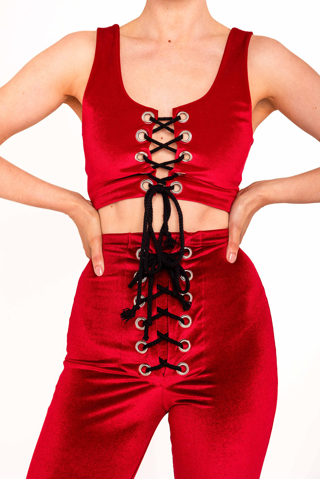 Stevie Flared Trousers - Red
