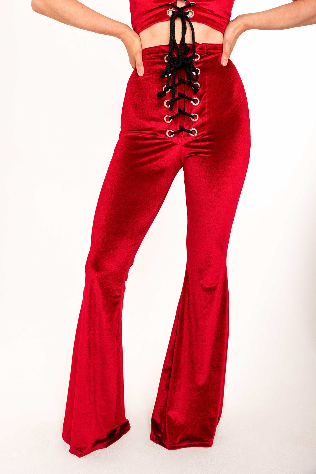 Stevie Flared Trousers - Red