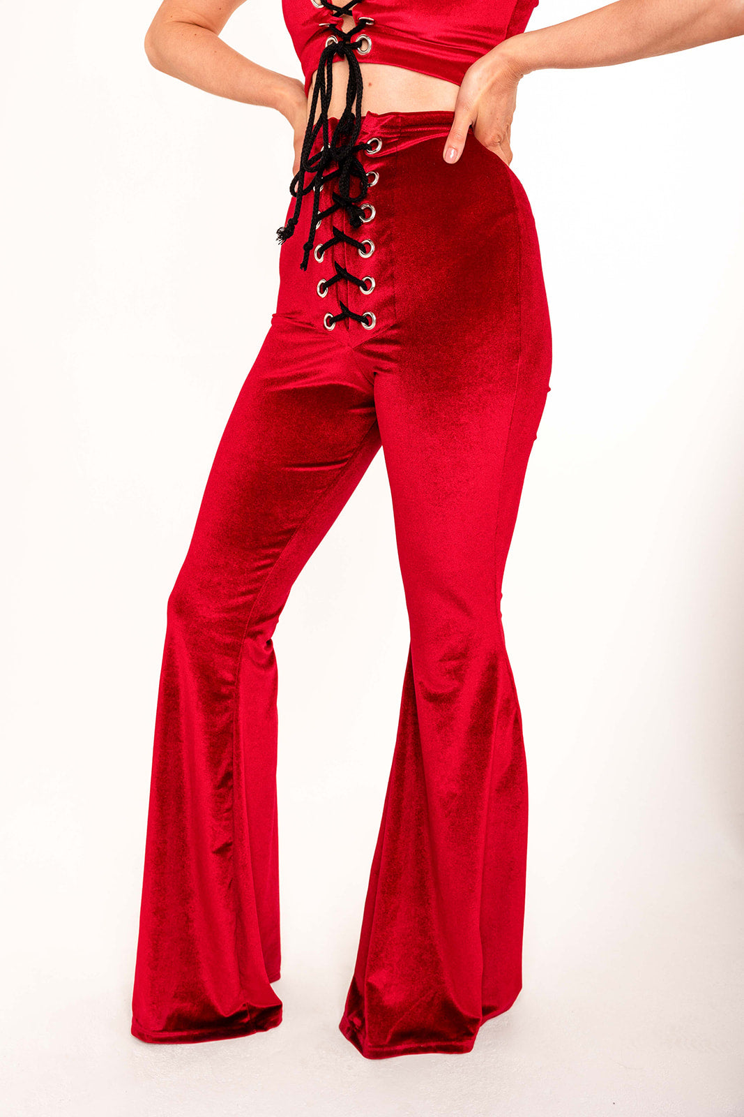 Stevie Flared Trousers - Red