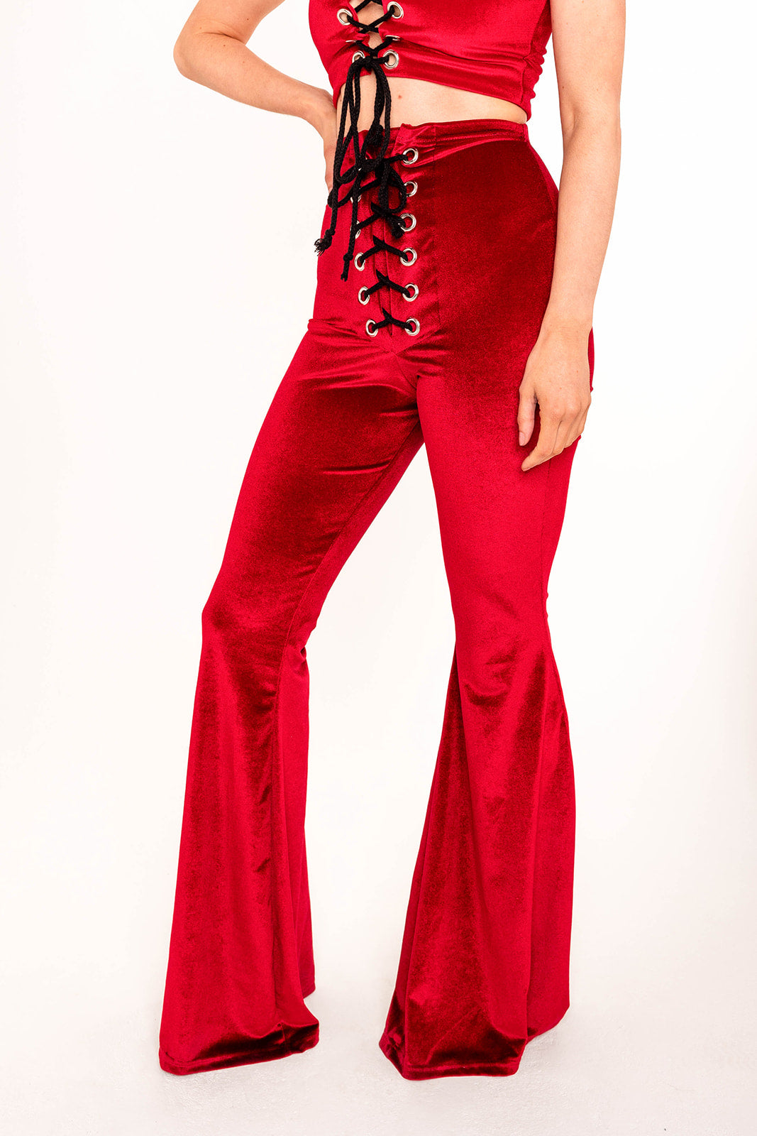 Stevie Flared Trousers - Red