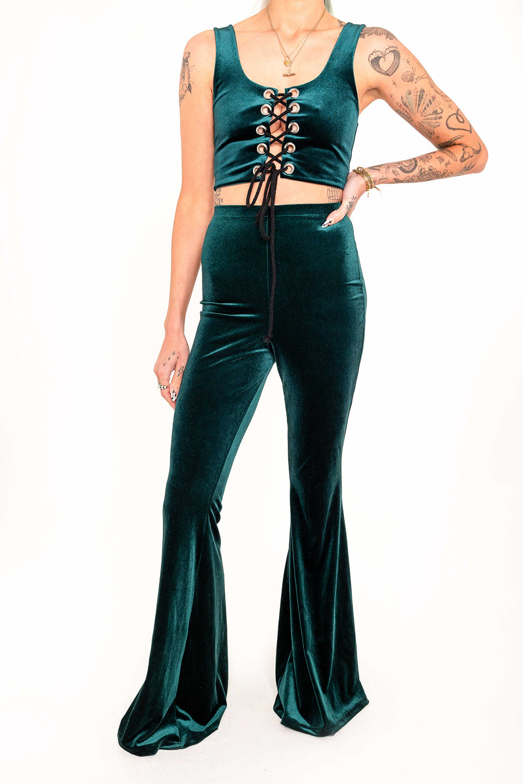 Flared Trousers - Ivy