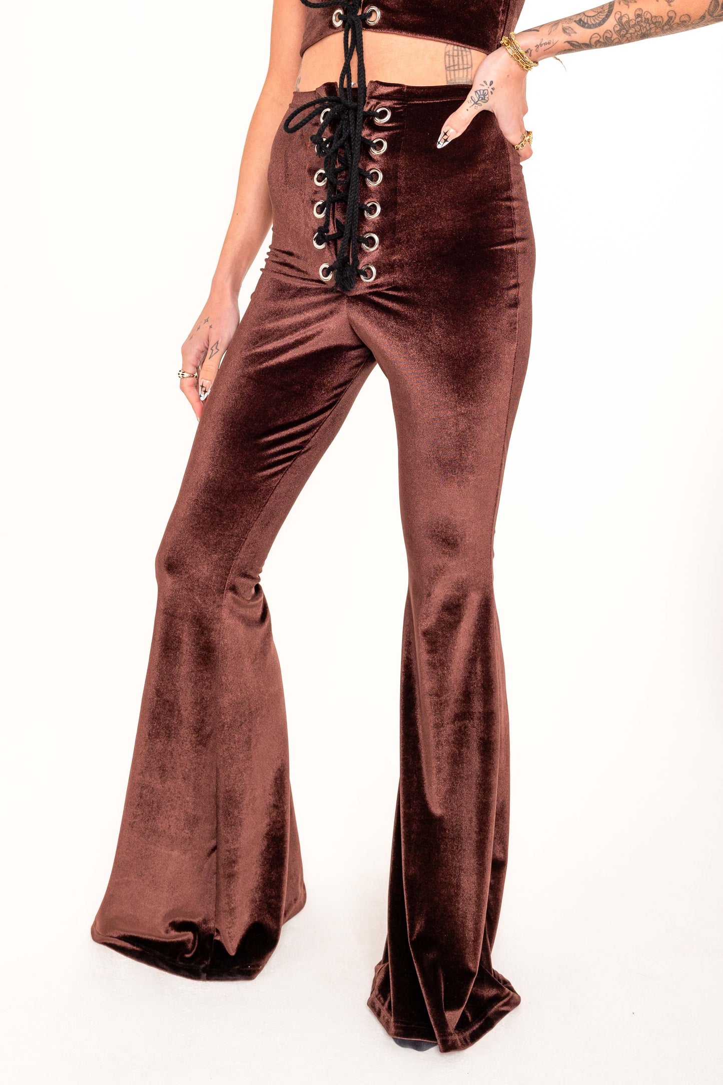 SAMPLE - Stevie Flared Trousers - Chocolate