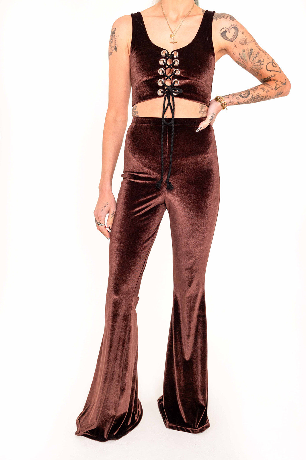 Flared Trousers - Chocolate