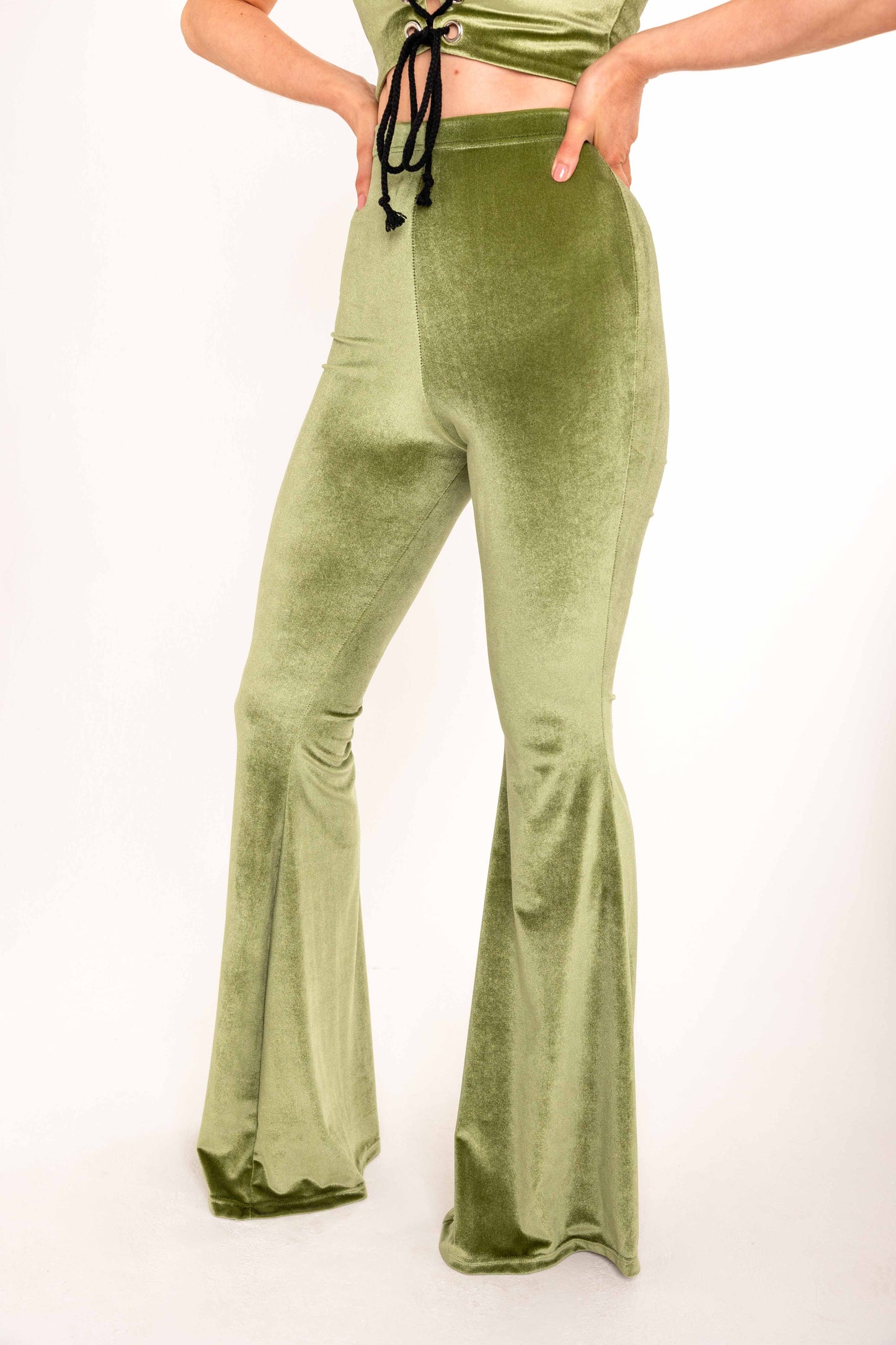 SAMPLE Flared Trousers - Avocado