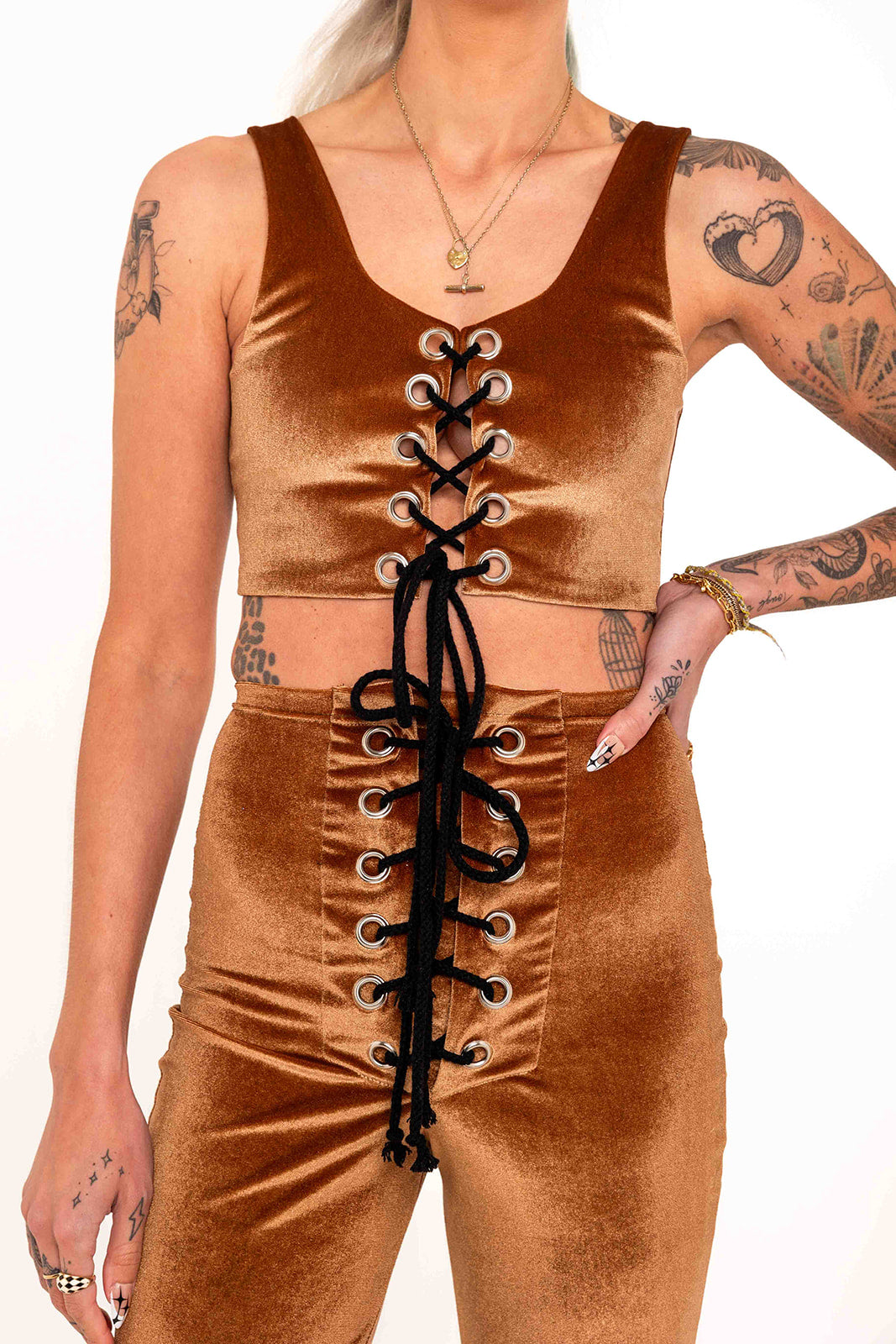 Stevie Flared Trousers - Bronze