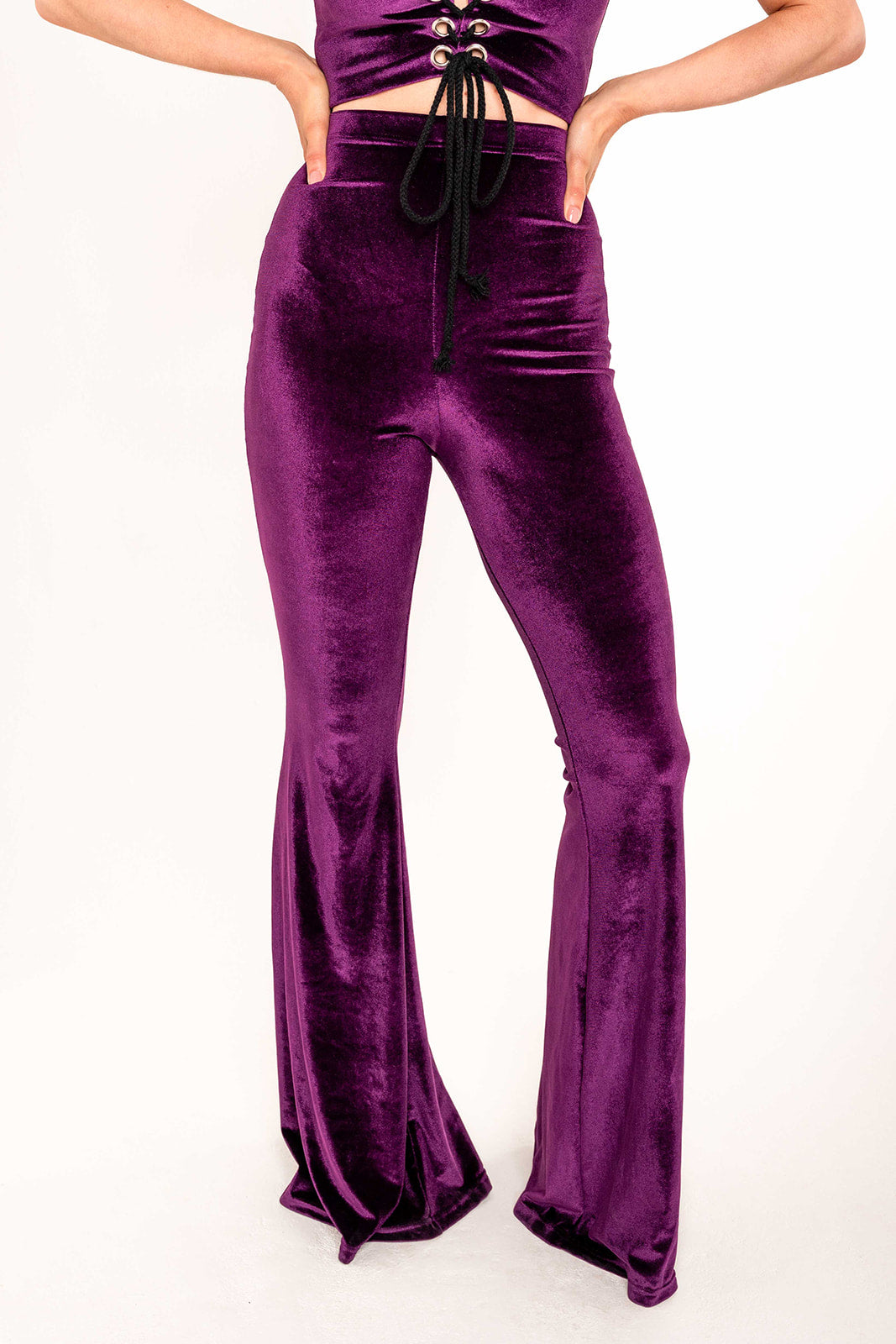 Flared Trousers - Purple