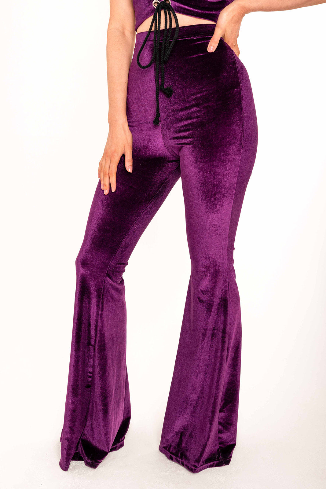 Flared Trousers - Purple
