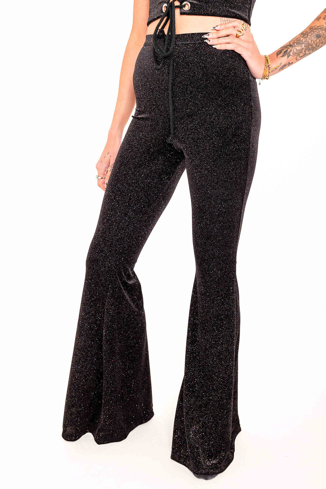 Flared Trousers - Glitter