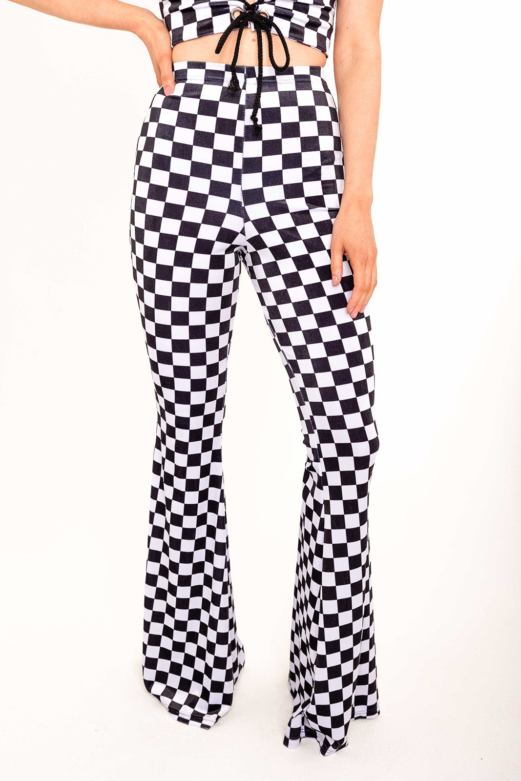 Flared Trousers - Checkerboard