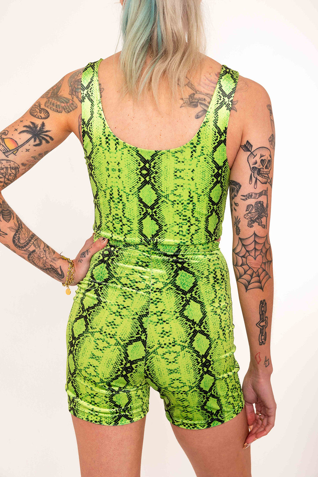 Stevie Shorts in Lime Serpent