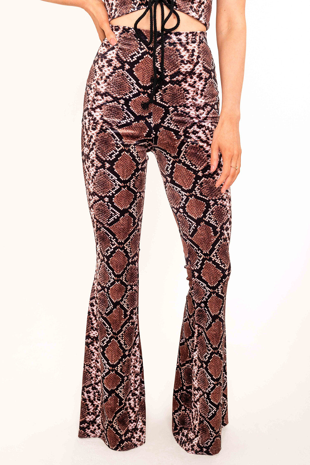 Flared Trousers - Brown Serpent