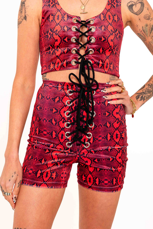 Stevie Shorts in Red Serpent