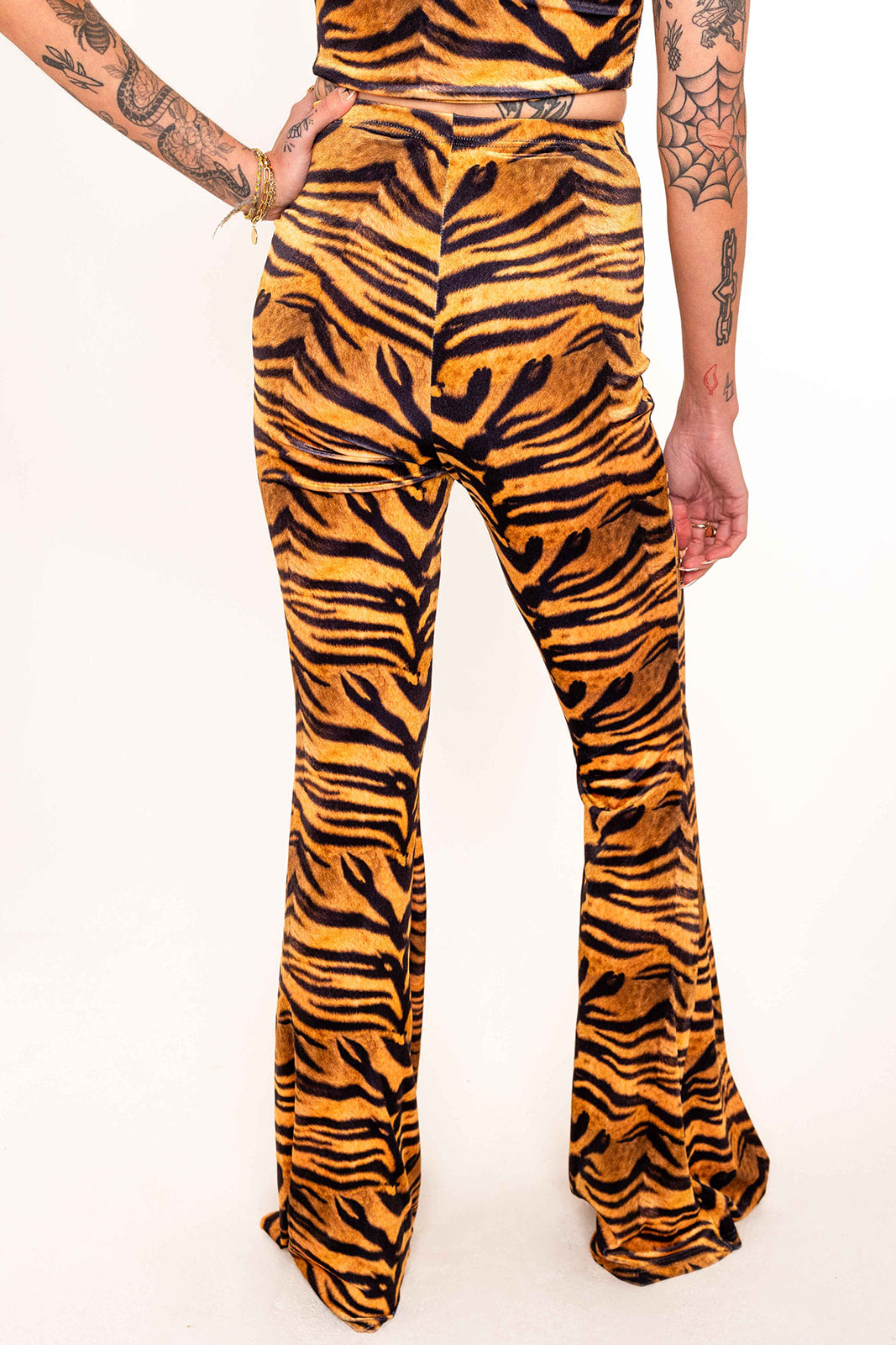 Stevie Flared Trousers - Mustard tiger