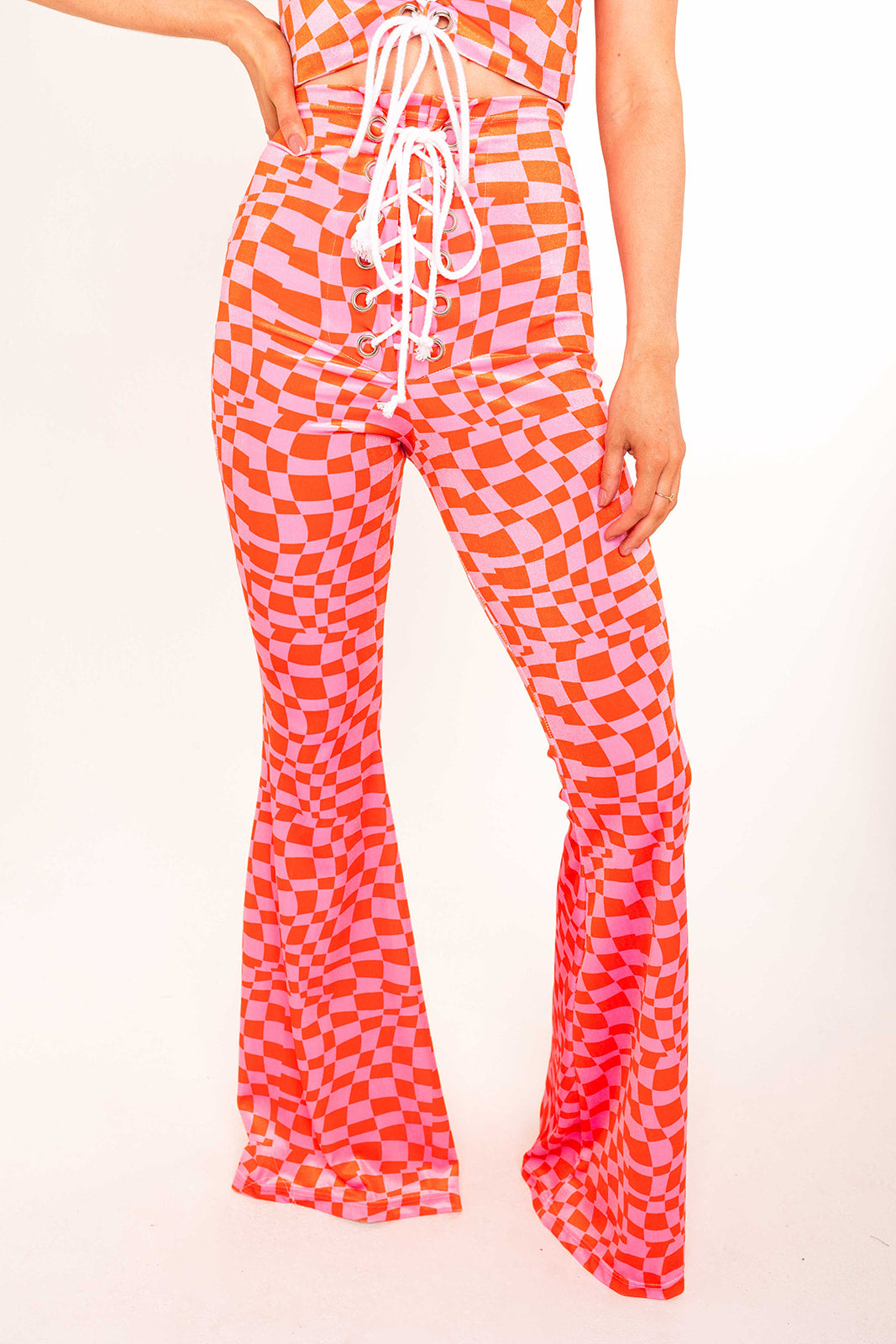 Stevie Flared Trousers - Trippy Check