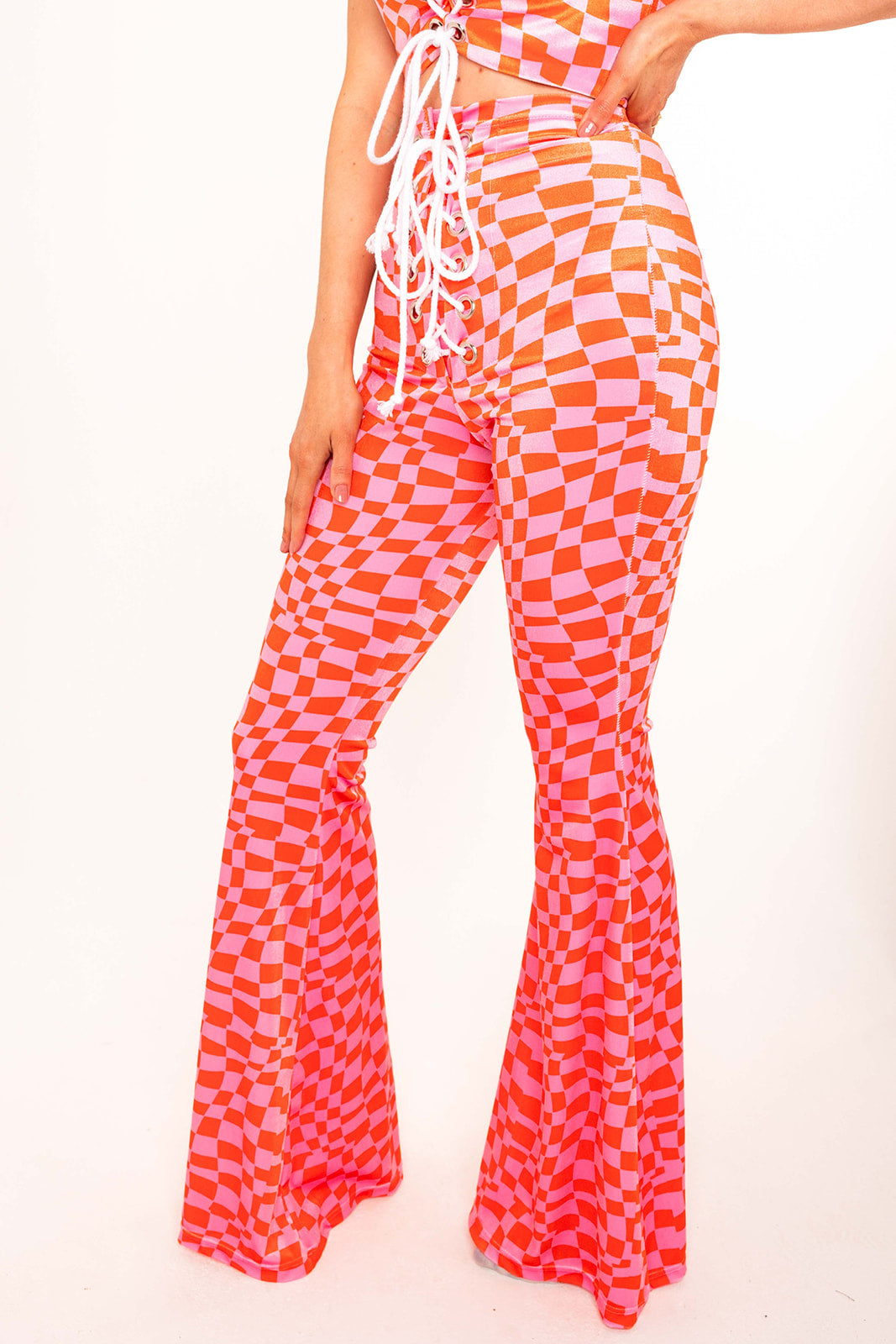 Stevie Flared Trousers - Trippy Check