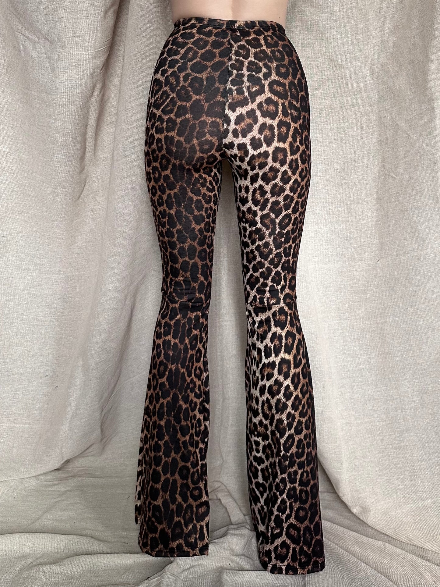 Stevie Flared Trousers - Jersey - Golden Leopard