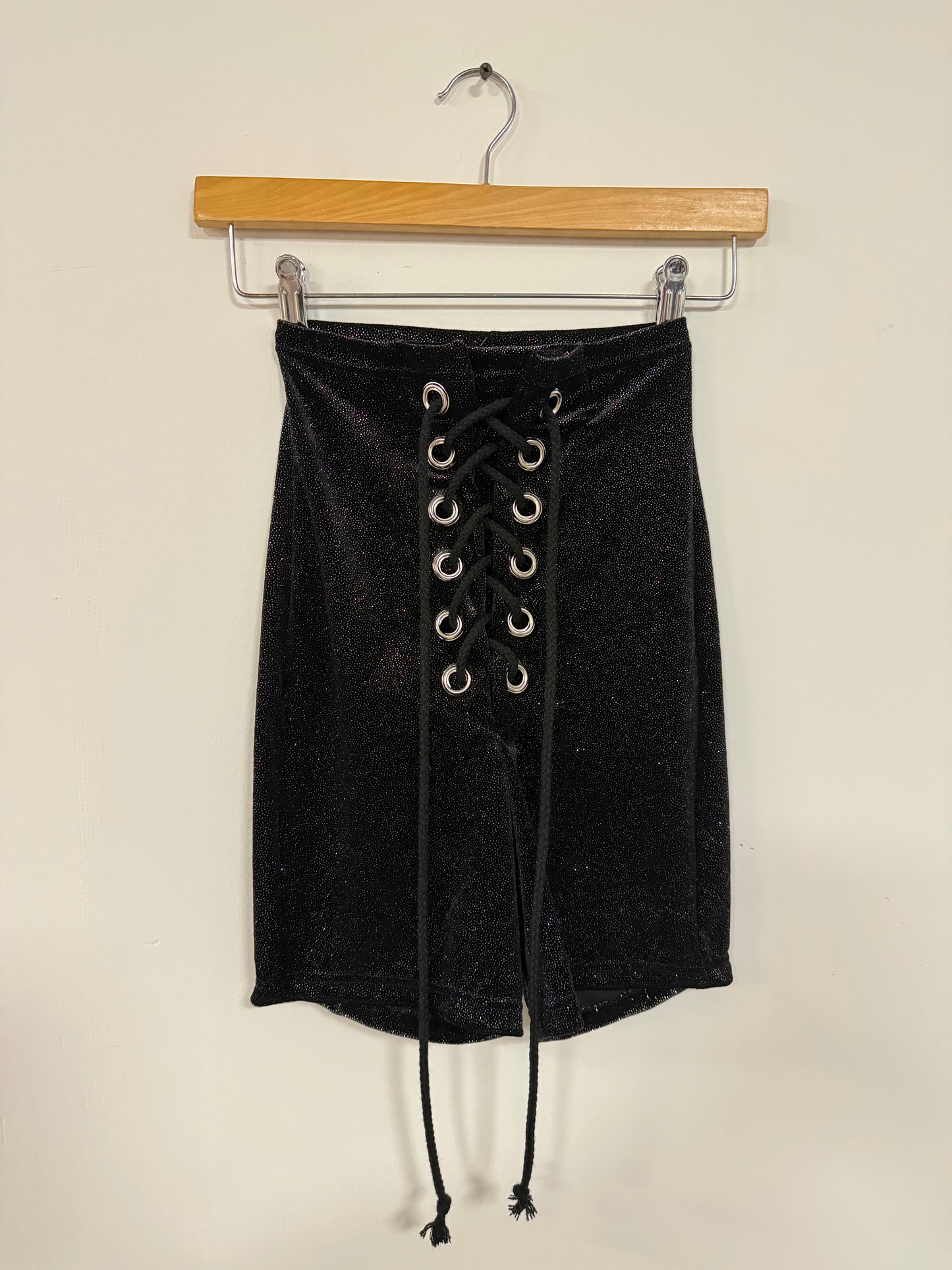 SAMPLE - Stevie Shorts in Black (Silver glitter)