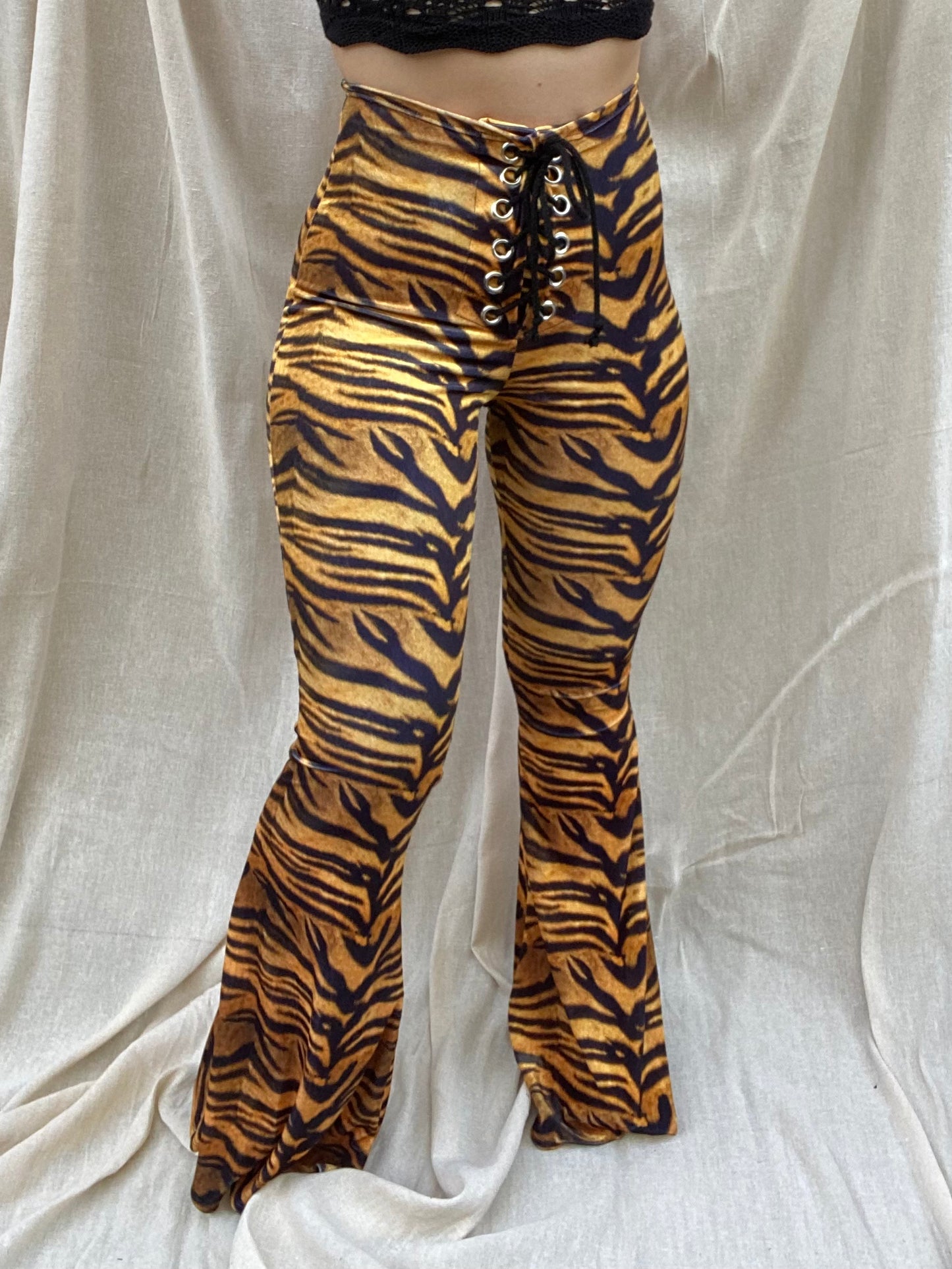 Stevie Flared Trousers - Mustard tiger