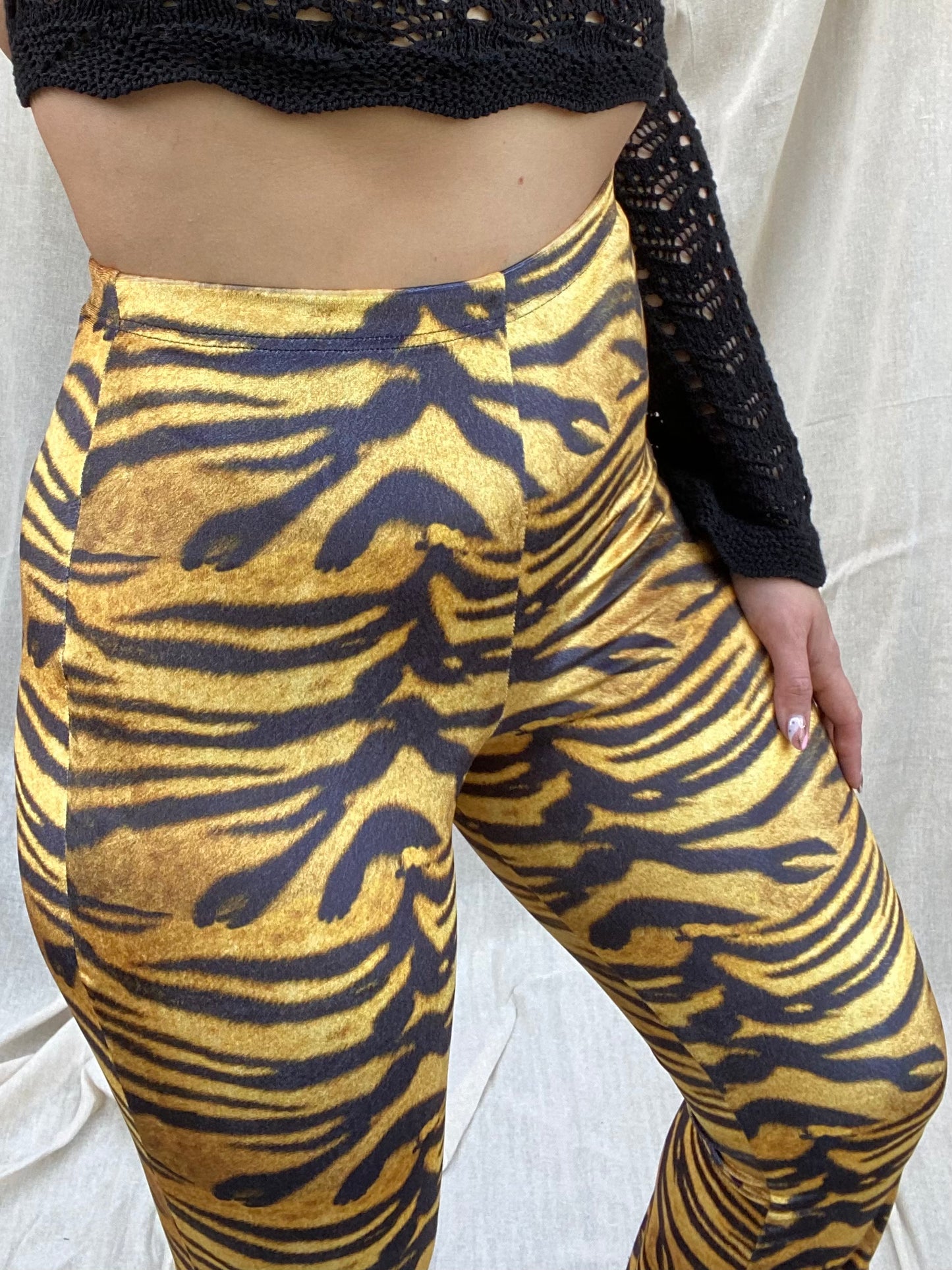 Flared Trousers - Mustard Tiger