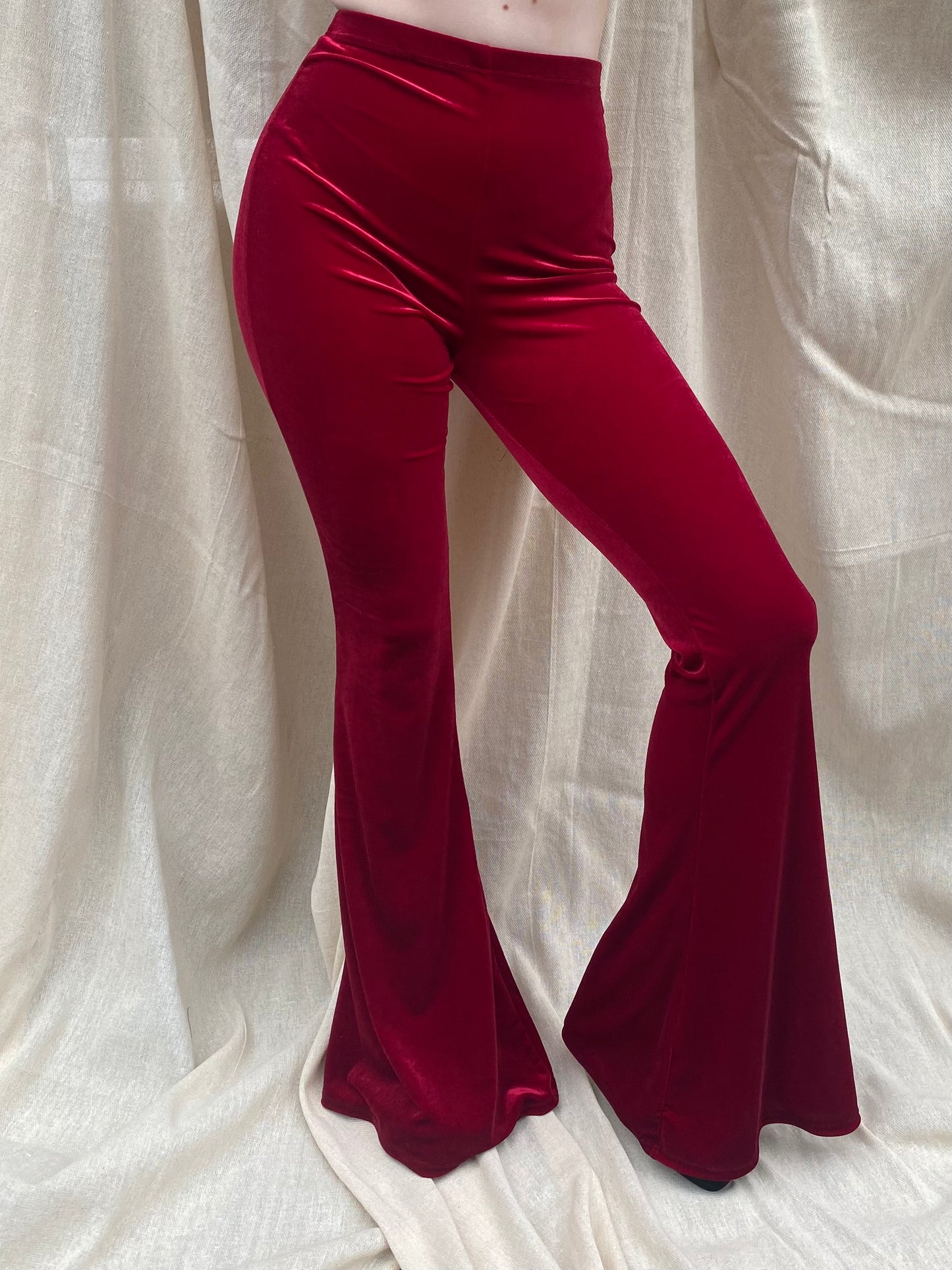 Flared Trousers - Red