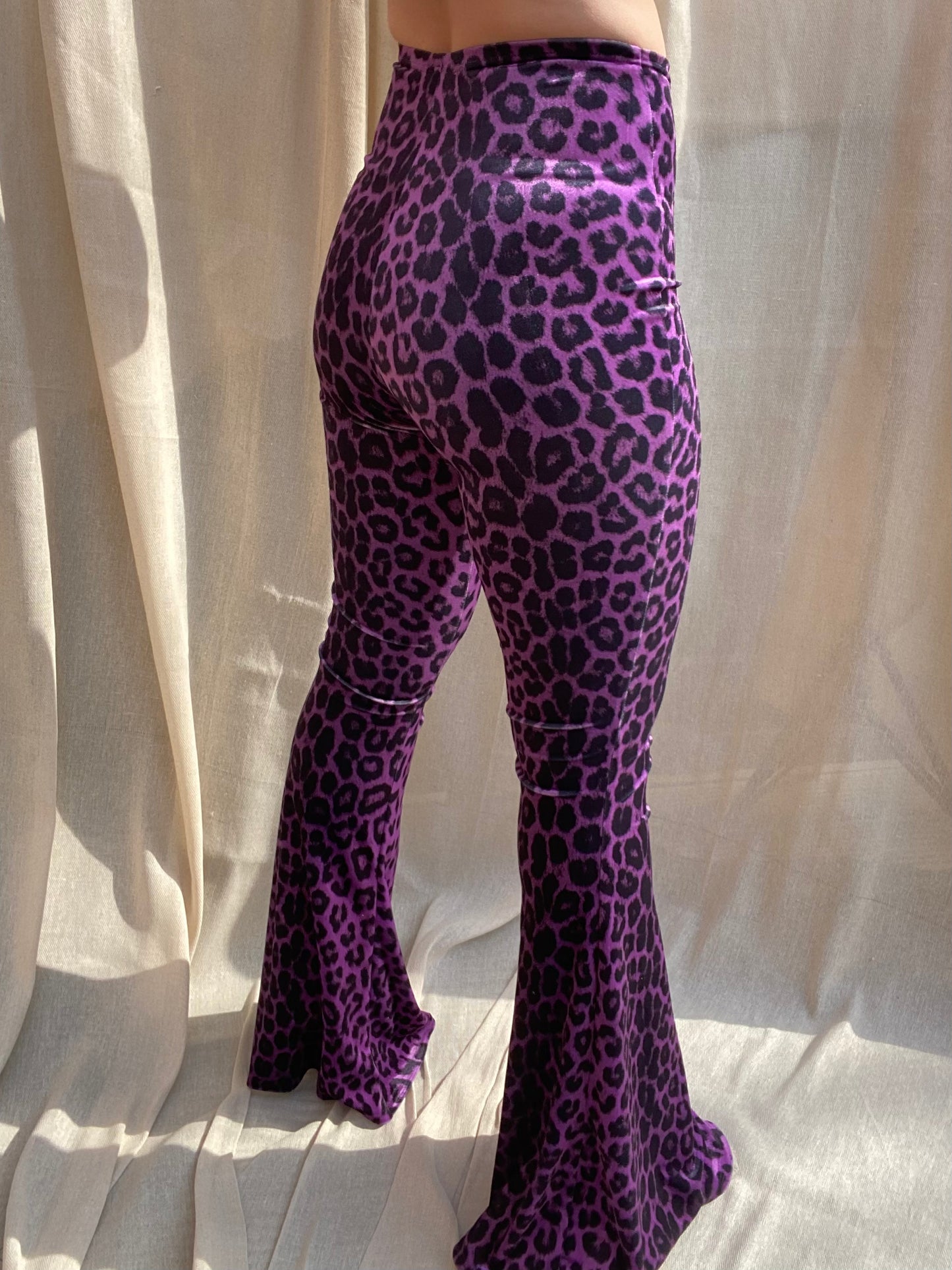 Stevie Flared Trousers - Purple Leopard