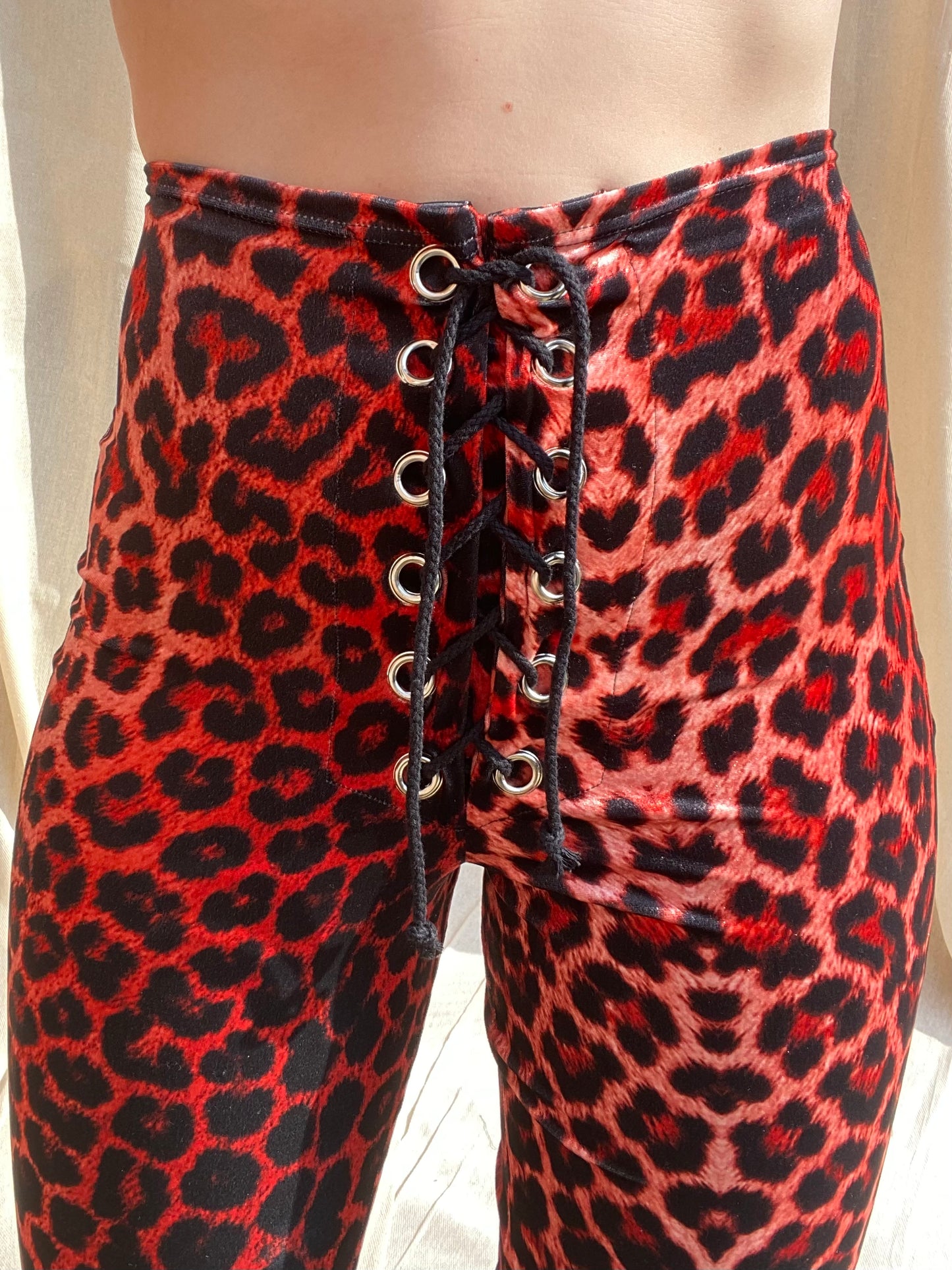 Stevie Flared Trousers - Red Leopard