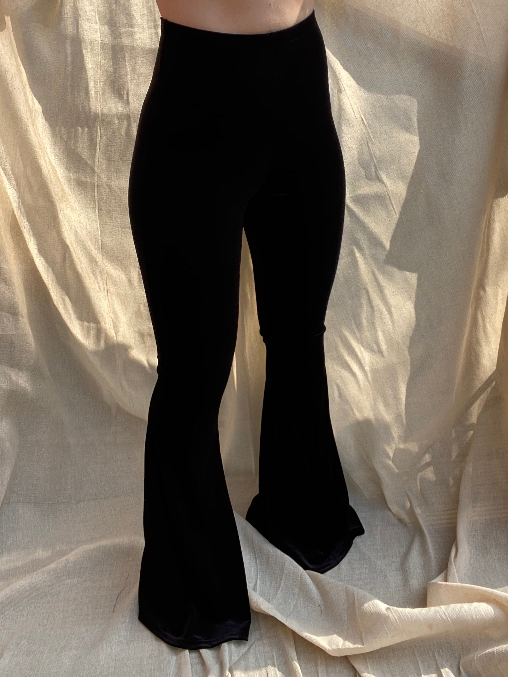 Black online flared trousers