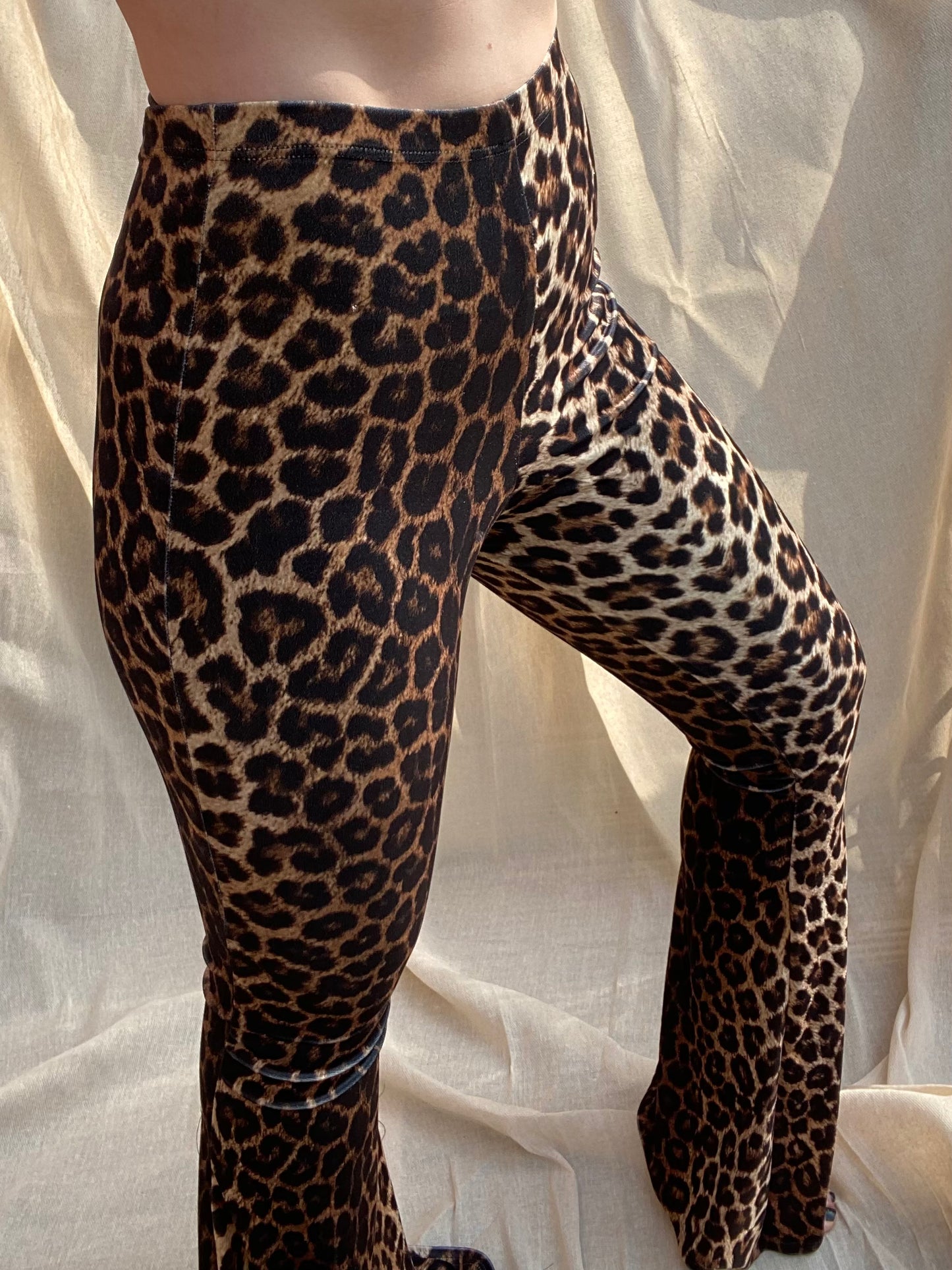 Flared Trousers - Golden Leopard