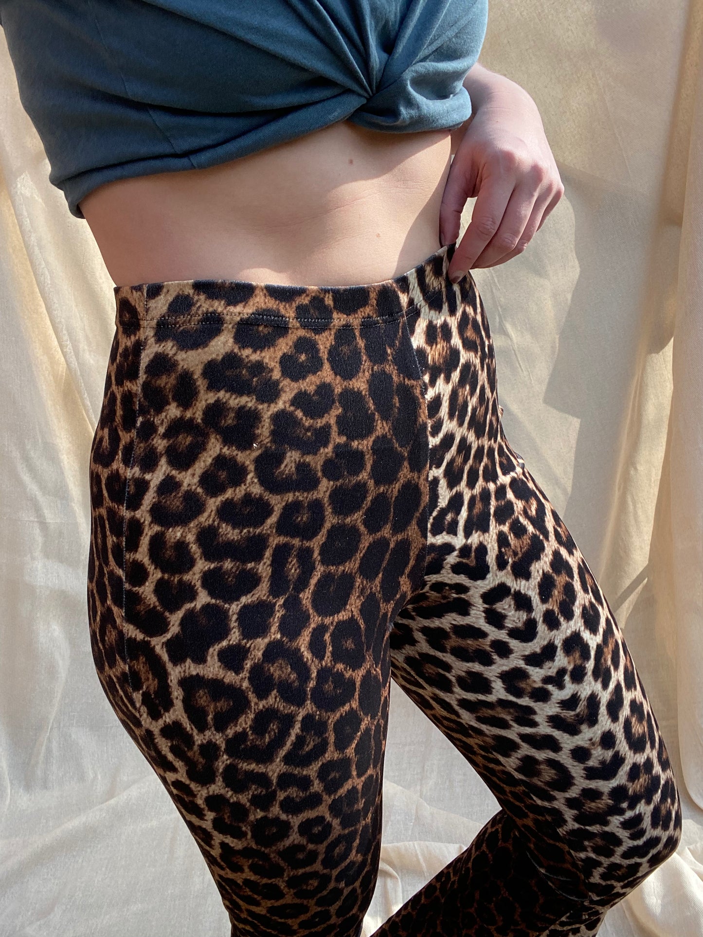 Flared Trousers - Golden Leopard