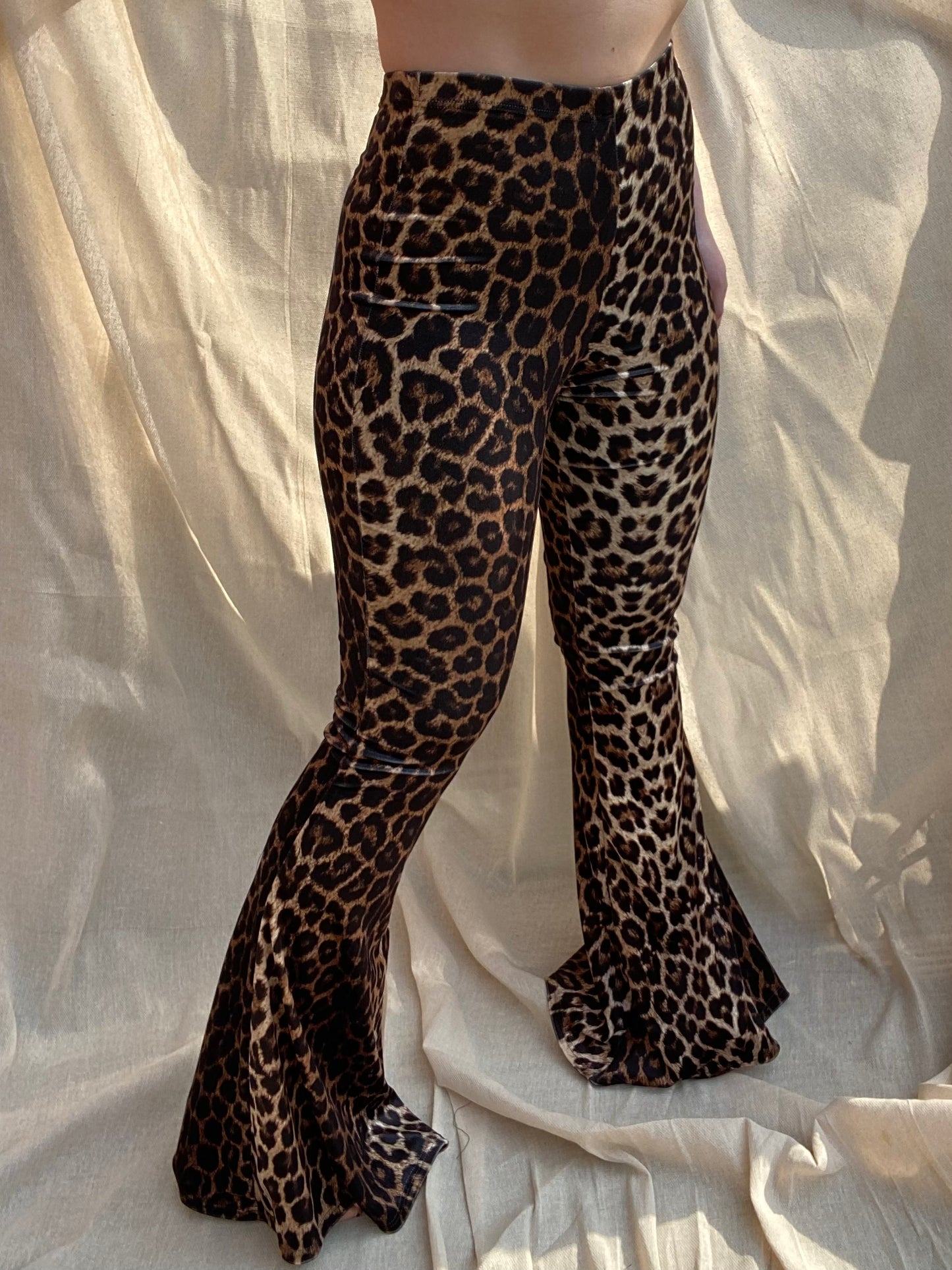 Flared Trousers - Golden Leopard