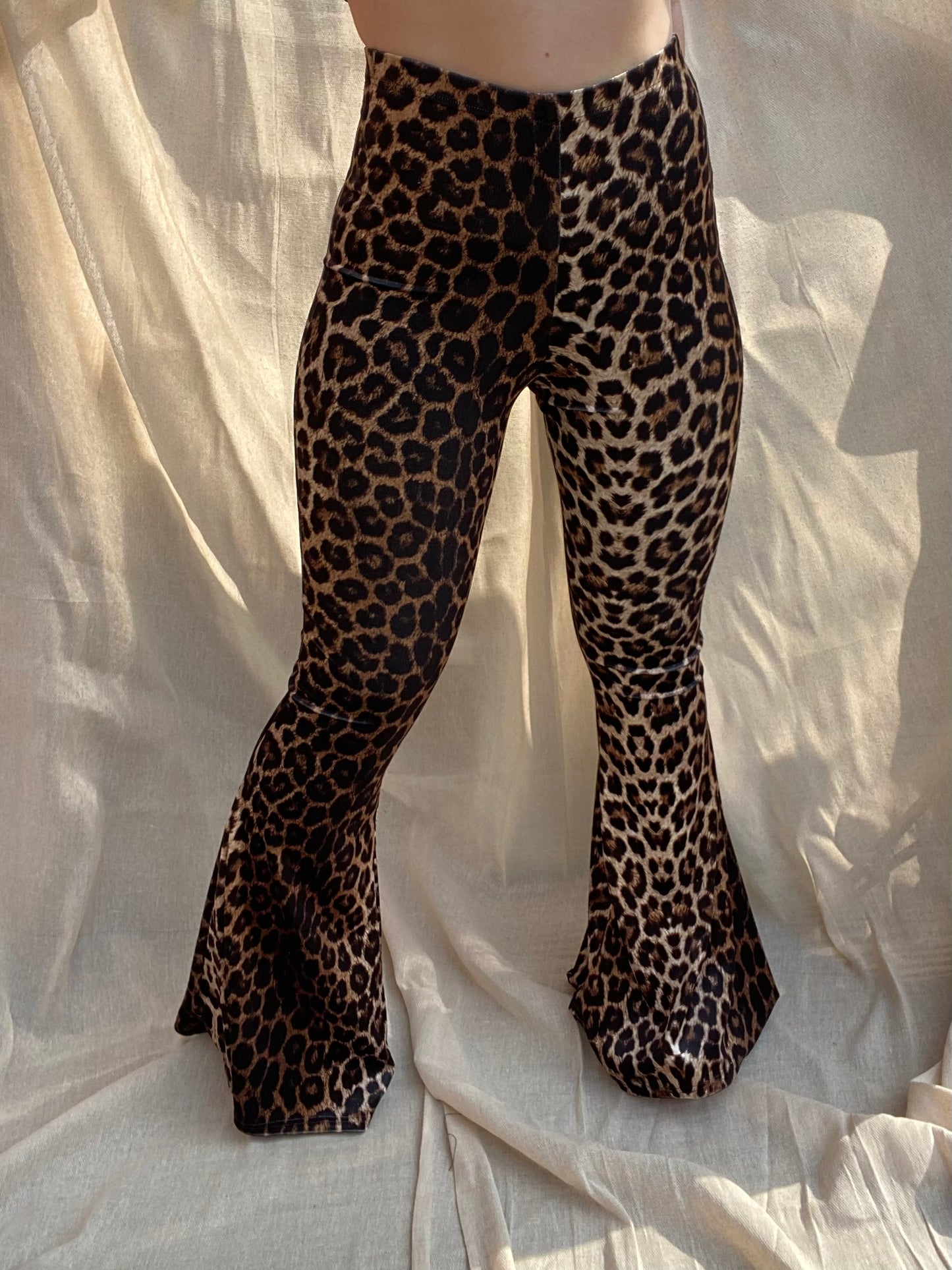 Flared Trousers - Golden Leopard