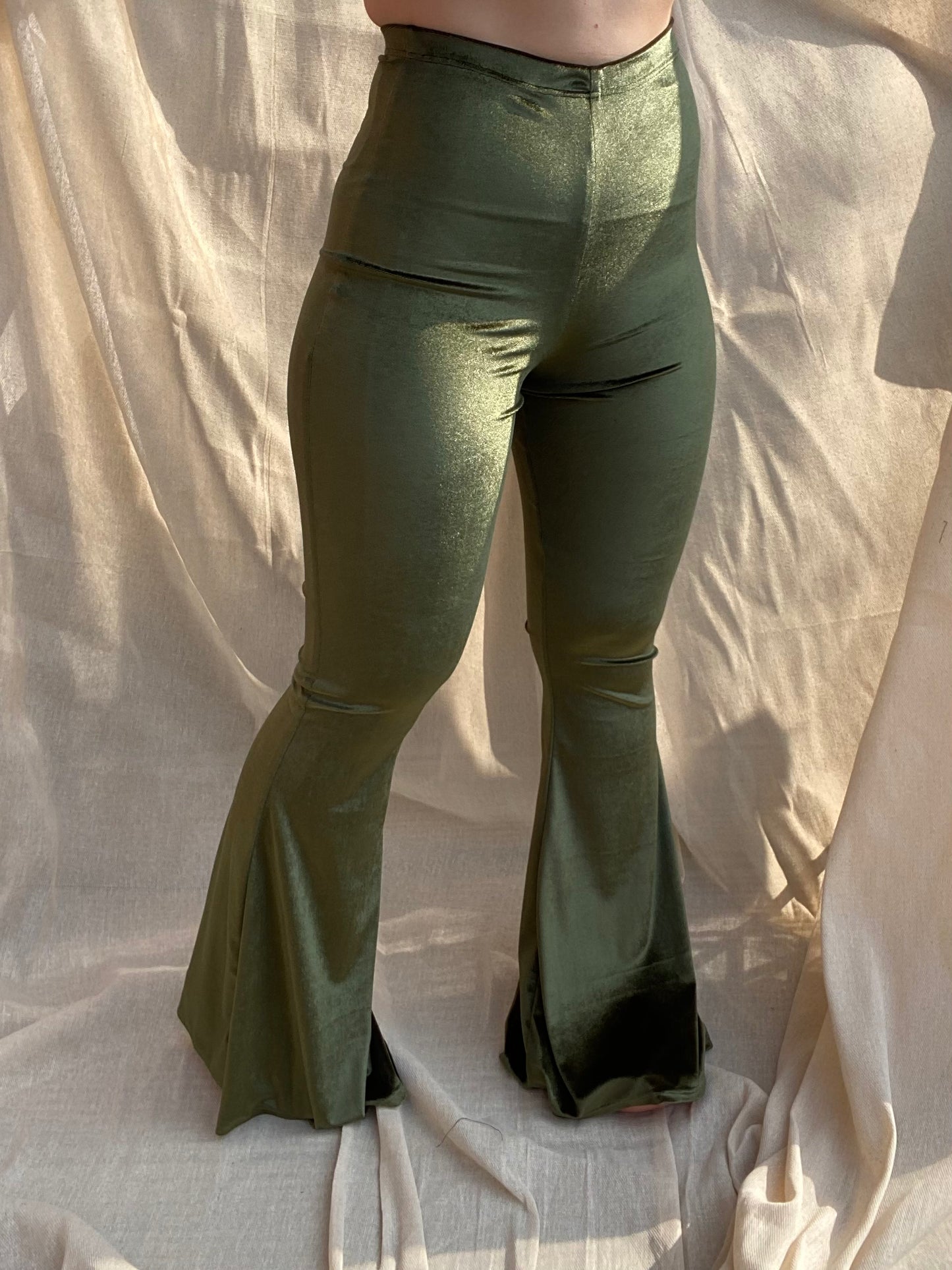 Flared Trousers - Olive