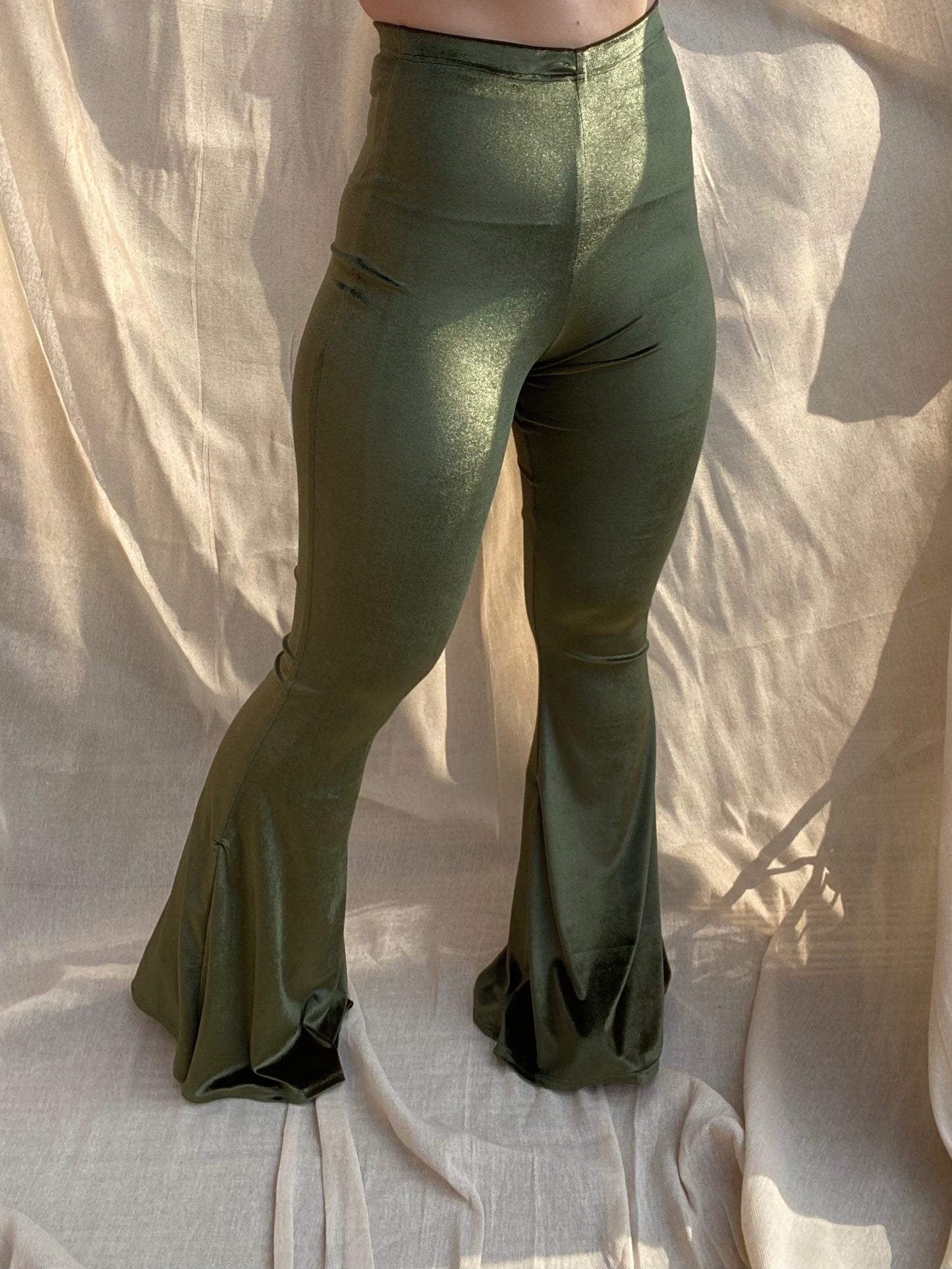 Flared Trousers - Olive