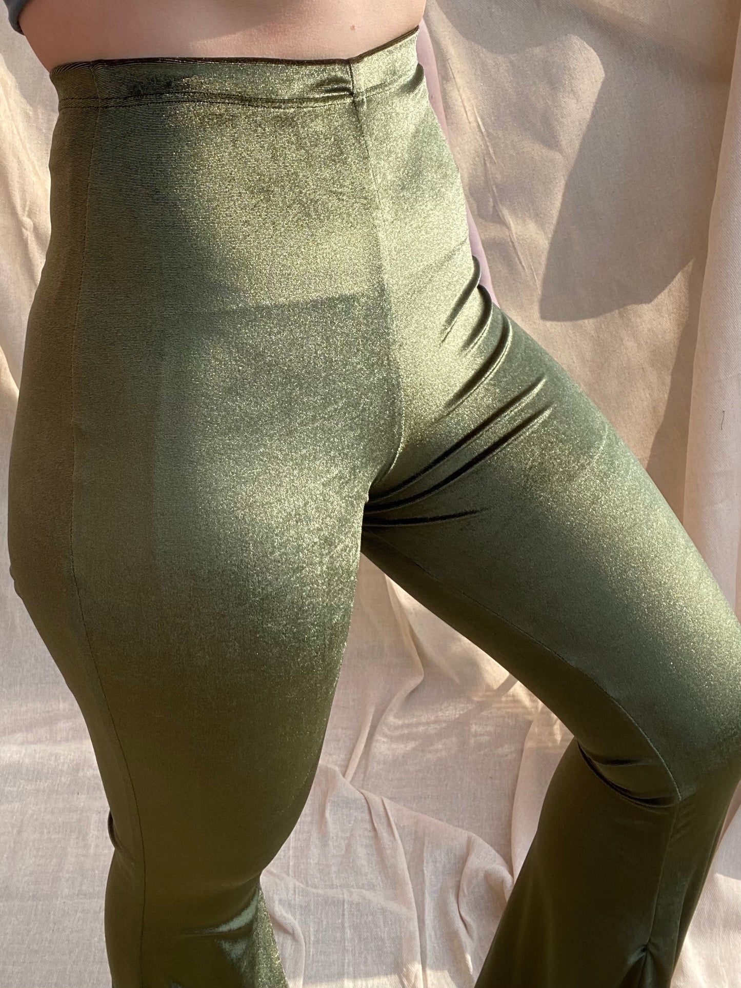 Flared Trousers - Olive