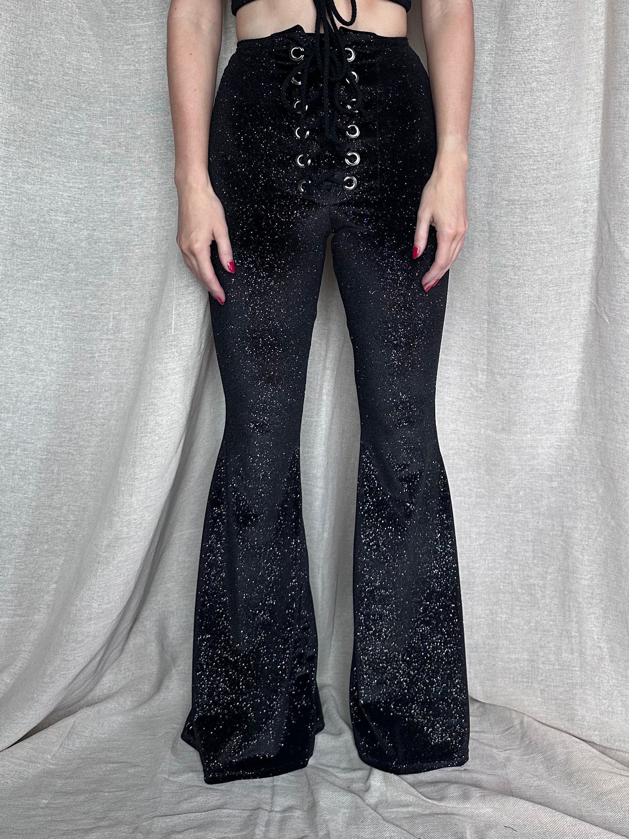 Glitter sales flared pants