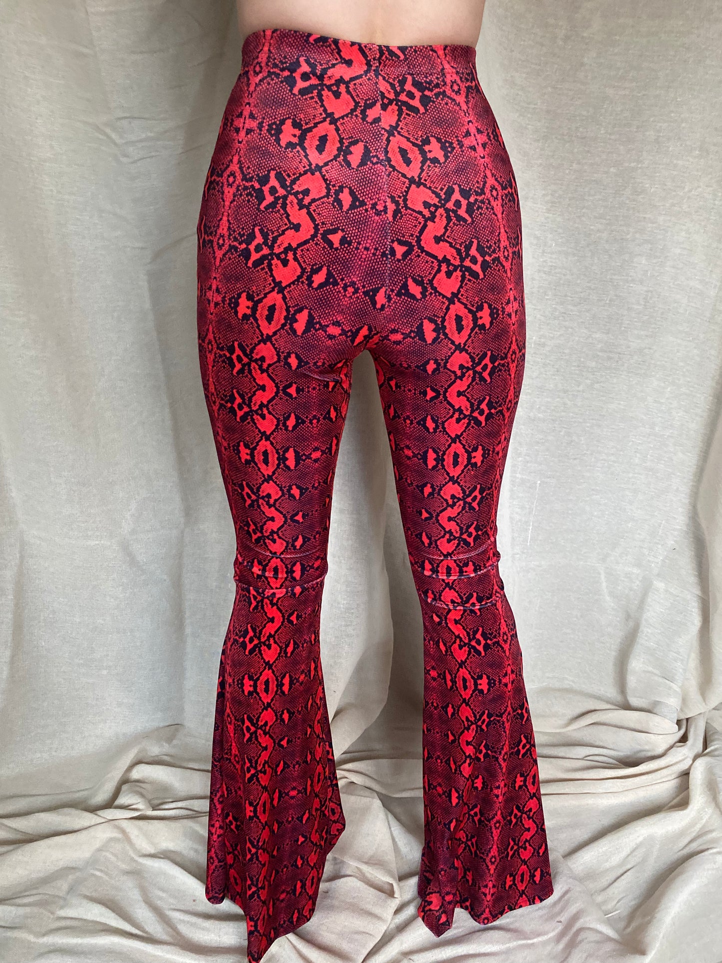 Flared Trousers - Red Serpent
