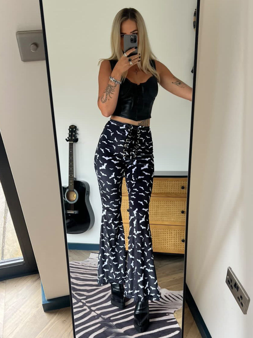 Stevie Flared Trousers - Bats