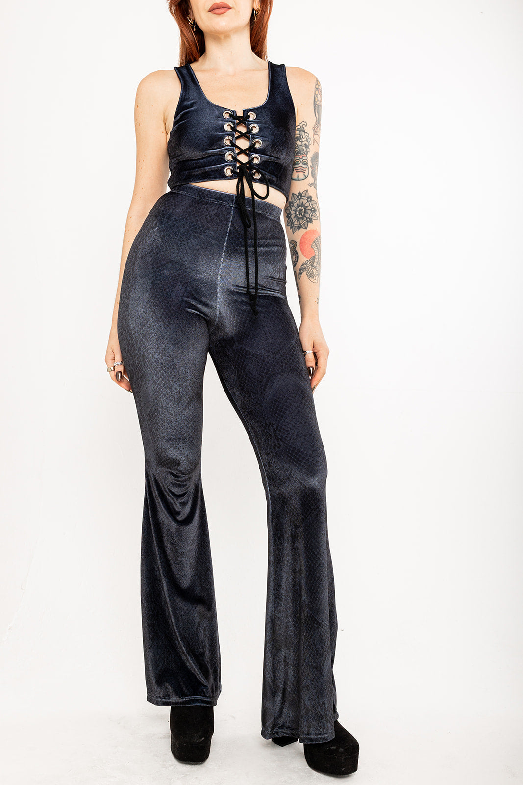 Flared Trousers - Serpent - Charcoal